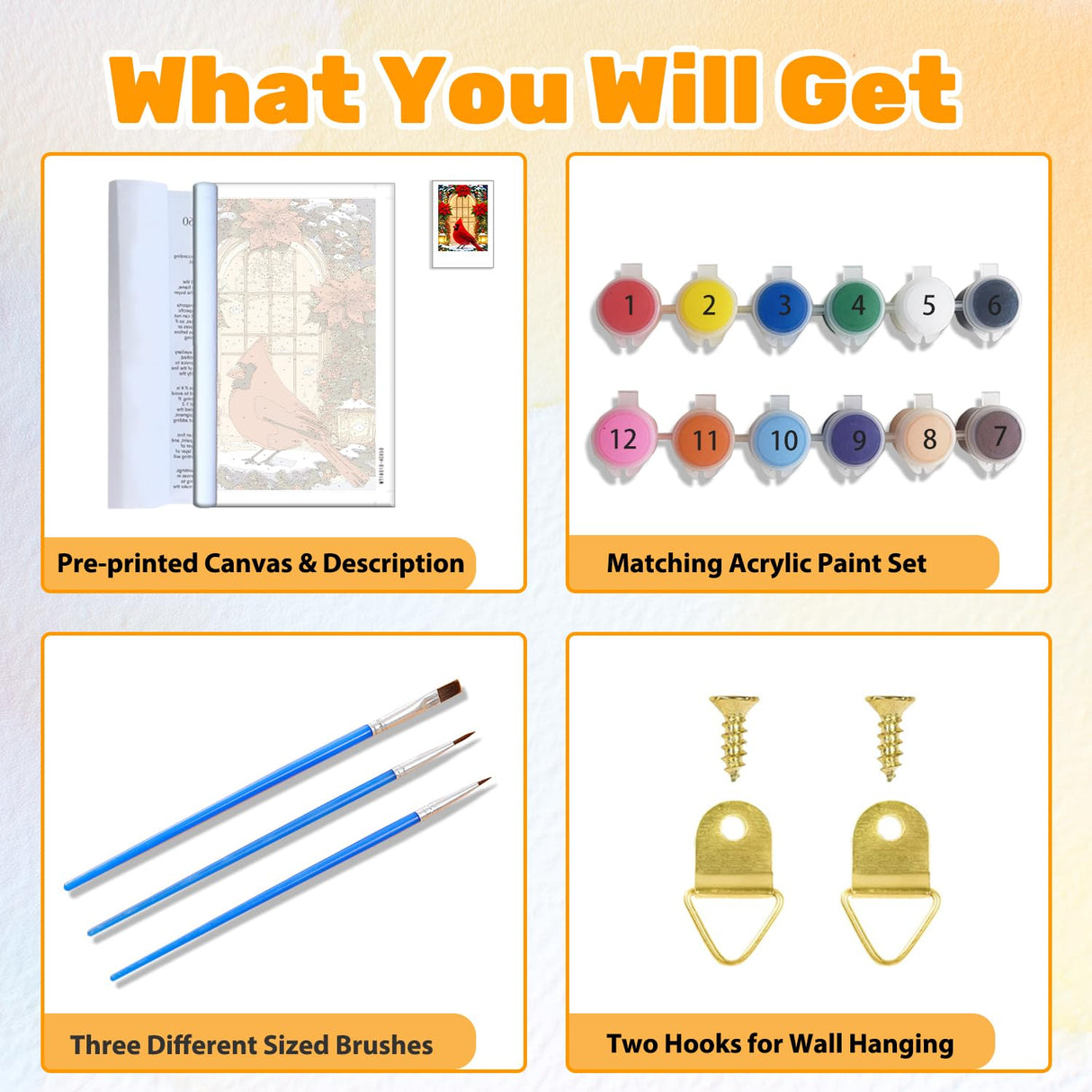 CRZMODE Christmas Paint by Numbers Kit for Adults, Cardinal Paint by Numbers for Adults, Acrylic Painting Crafts for Home Decor Gift (16x20inch) CRZMODE