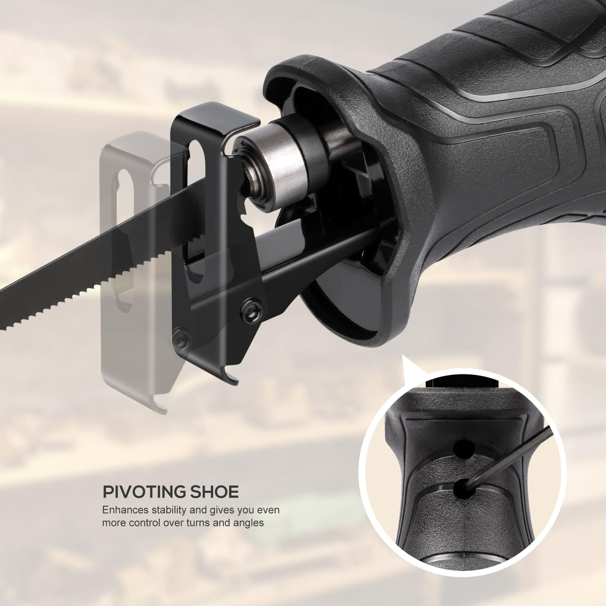 G LAXIA Reciprocating Saw, 6Amp 2800RPM Variable Speed Reciprocating Saw with 4/5"(20mm) Stroke Length, 3Pcs Blades for Wood, Soft Metal, PVC Pipe Cutting G LAXIA