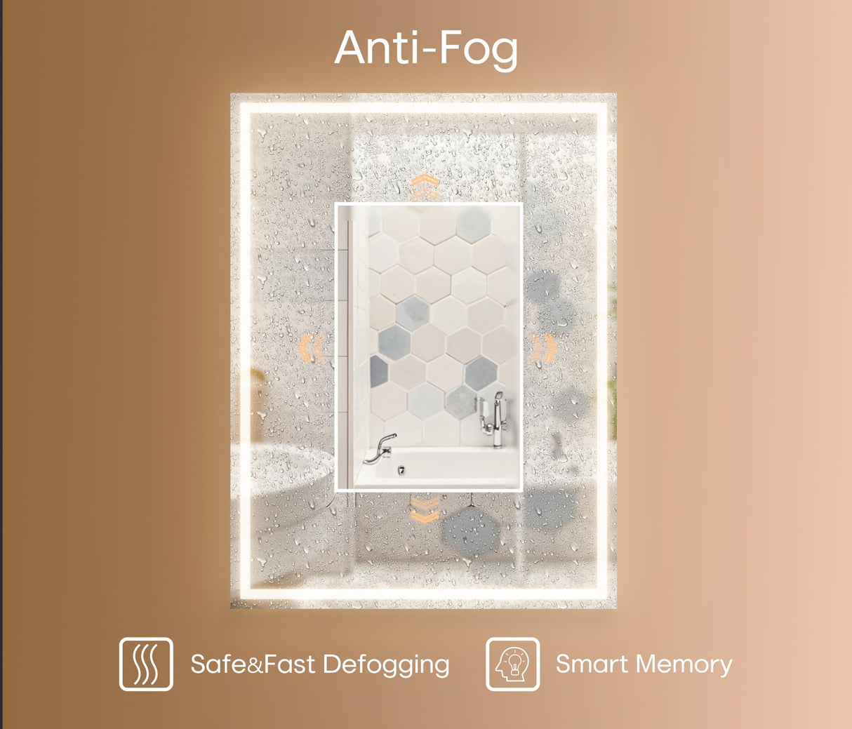 Réflexon 28x20 inch LED Lighted Medicine Cabinet with Mirror, Moisture-Resistant Wood, Stepless Dimmable, 3000K/5500K, Defogger, Adjustable Shelf, Flat-Pack Design – Assembly Required (Walnut) Réflexon