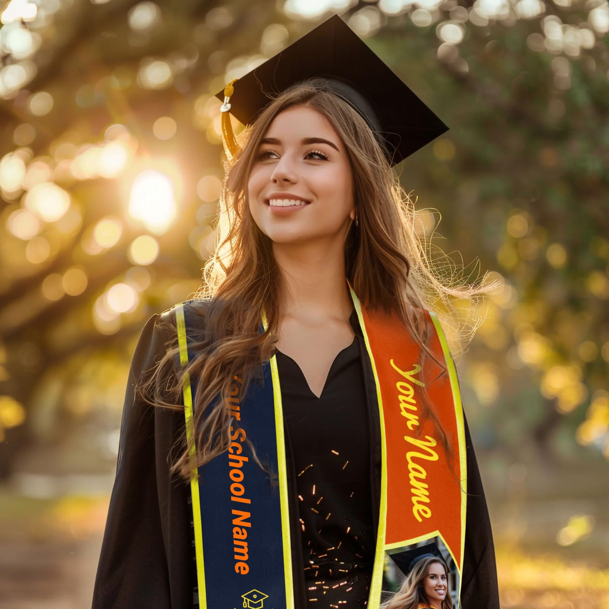 QOMOLANGMA 10PCS Sublimation Blank Graduation Stole Sash 60 in x 4.92 in Adult Bachelor Belt Double Layer Graduation Party Gift for Hear Press Transfer QOMOLANGMA