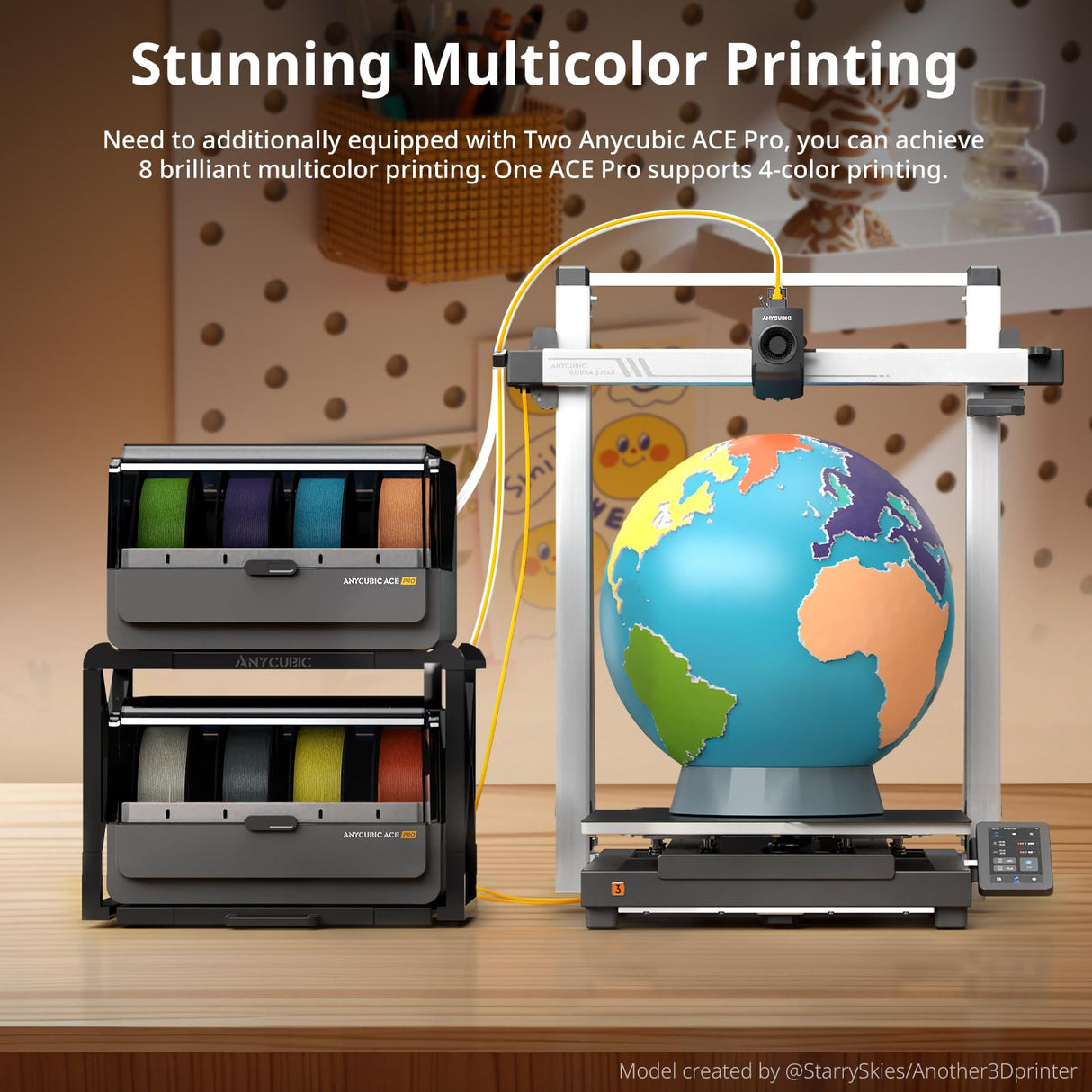 Anycubic 3D Printer Kobra 3 MAX Only, Support Multicolor Needs ACE Pro Large Printing Volume, 600mm/s High-Speed Precise Auto-Leveling & Anti-Skip Upgrade 420 * 420 * 500mm Print Volume ANYCUBIC