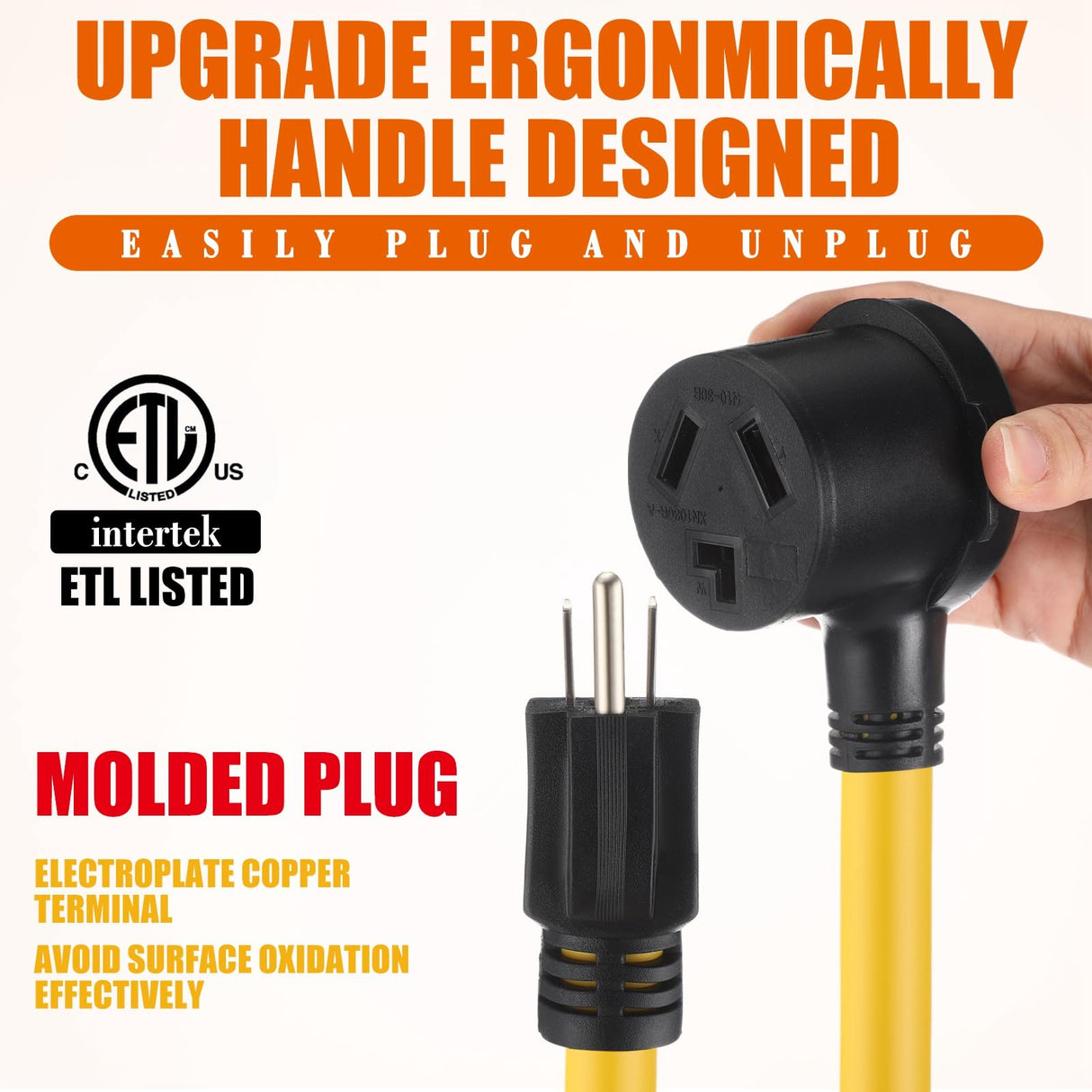 Kanayu NEMA 5-15P to 10-30R 15Amp Dryer Adapter Cord Compatible Female Power Adapter 15 Amp 3 Prong Female Receptacle ONLY for 120V Device EV Power Cord, 12Inch long Kanayu