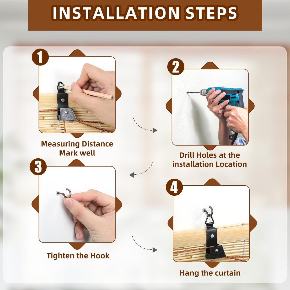 Outdoor Bamboo Roller Blinds Shades, Vertical Lifting and Breathable Waterproof Design, Sun Shade, Blackout and Ventilation, Easy Installation,35" W×72" H CSBWDLT