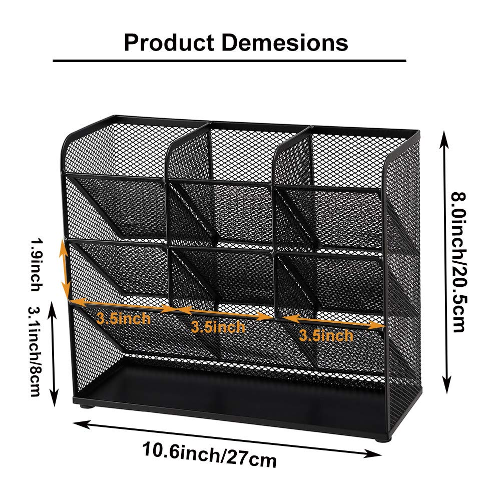 Marbrasse Mesh Desk Organizer, Multi-Functional Pen Holder, Desktop Stationary Organizer, Storage Rack for School Home Office Art Supplies (Mesh Pen Holder) Marbrasse