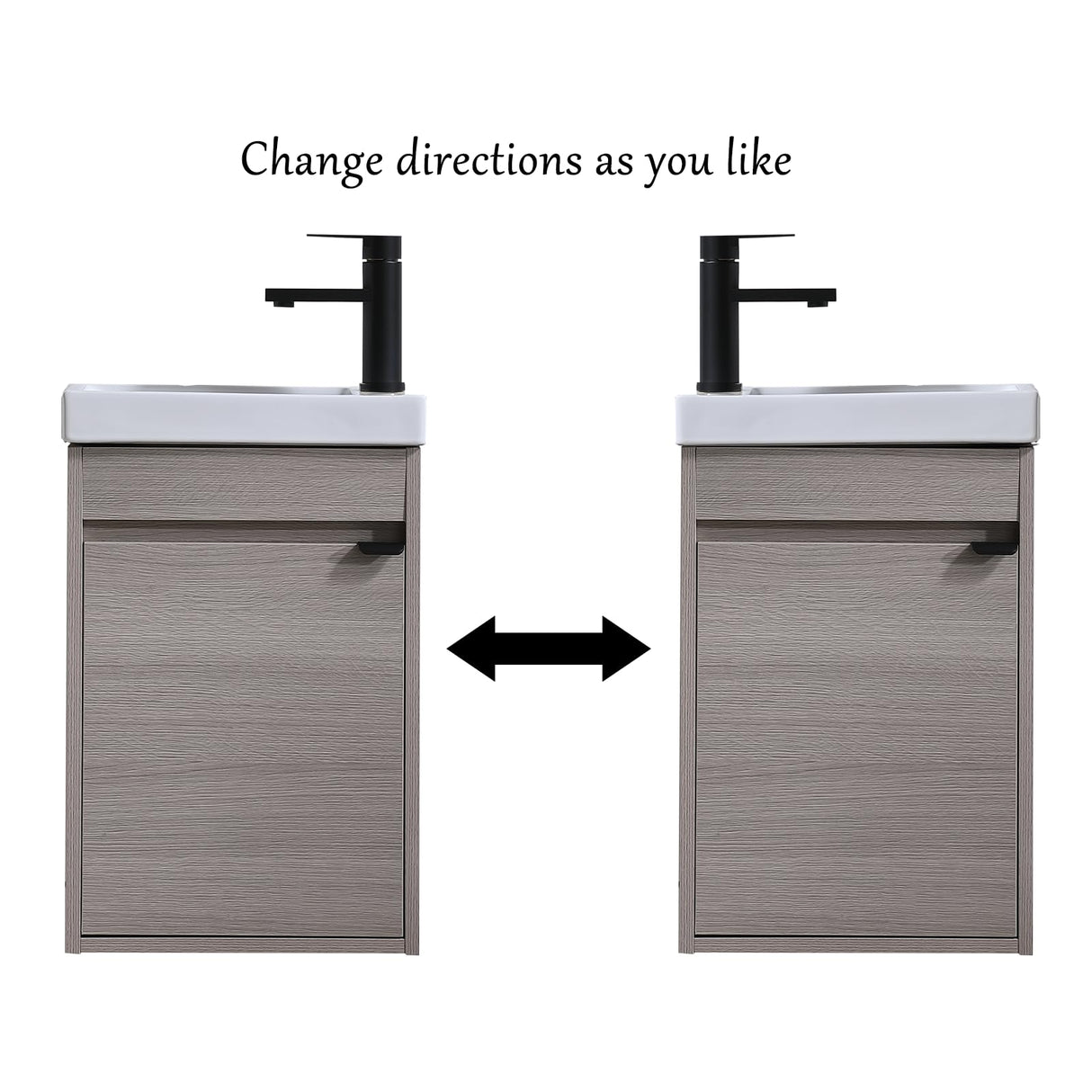 Wenore Home 16 Inch Bathroom Vanity with Sink Combo,Wall Mounted Cabinet Set for Small Space,Floating Bathroom Vanity with Sink,Small Bathroom Vanity with Forest Oak Wenore Home