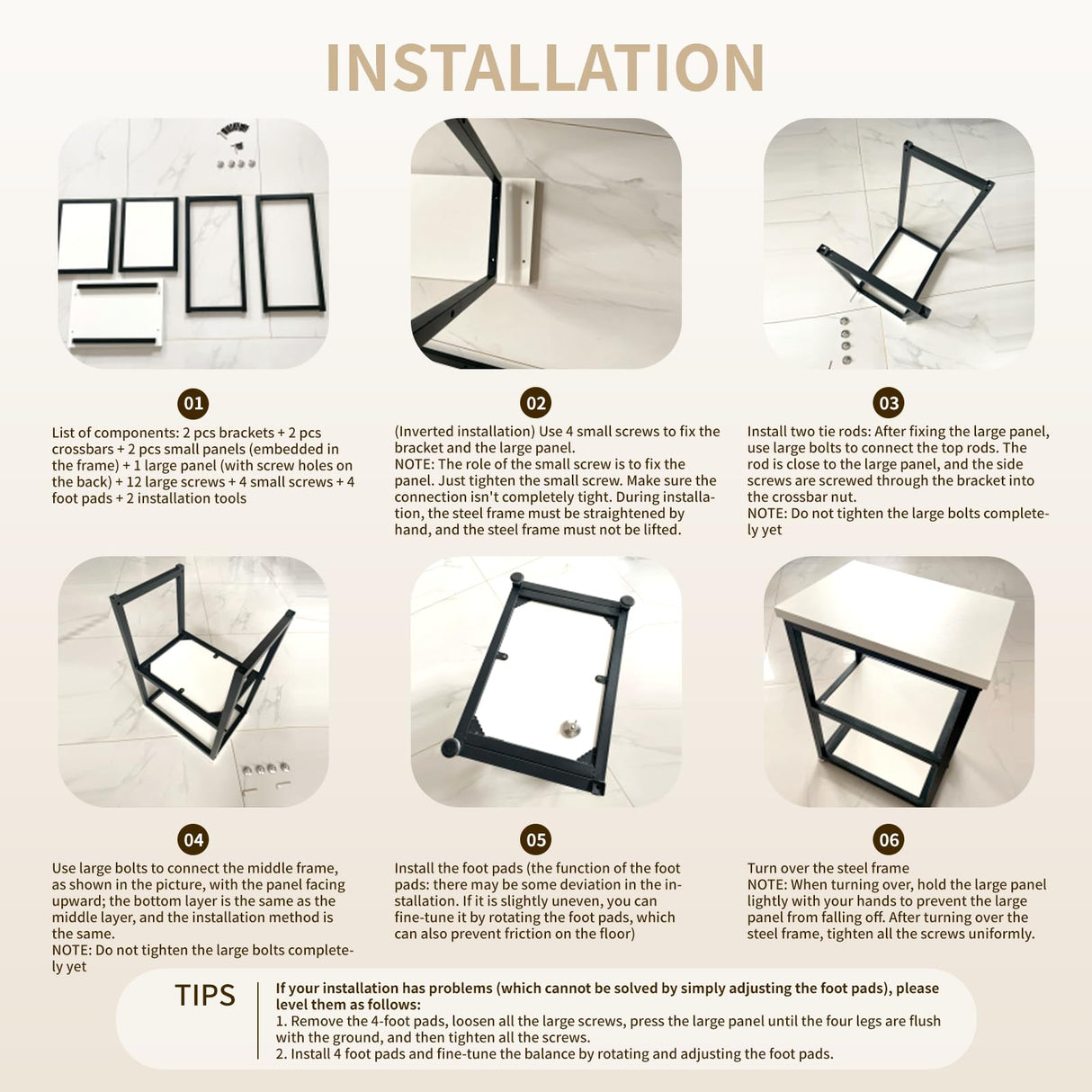 Avolander Fish Tank Stand Metal Aquarium Stand 40-50 Gallon, Double Layer Metal with Storage Weight Capacity 760lbs, 31.5 X 27.56 X 17.72 inch, White Walnut Brown Avolander