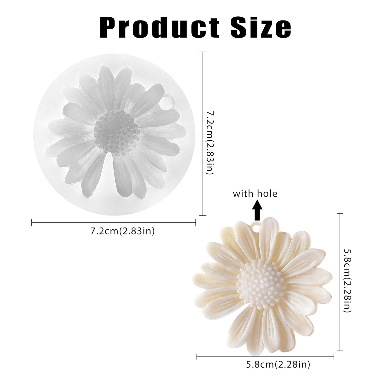 KCKHFA Daisy Flower Silicone Candle Mold, Moldes para Velas for Candles, Handmade Soaps, Bath Bombs, Lotion Bars, Resin Crafts, Concrete Decorations KCKHFA