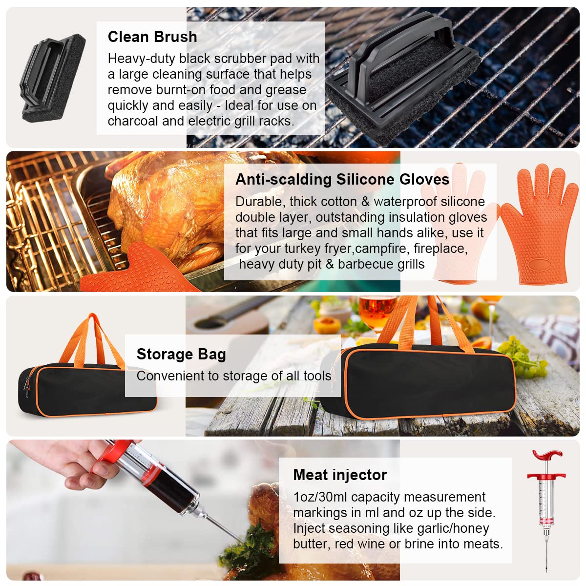 Luyata 39PCS Griddle Accessorie Kits, Outdoor Grilling Tools for Blackstone and Camp Chef, Stainless Steel BBQ Accessorie Grill Spatula Set With Basting Cover Chopper, Scraper, Bottle, Tongs, Egg Mold Luyata