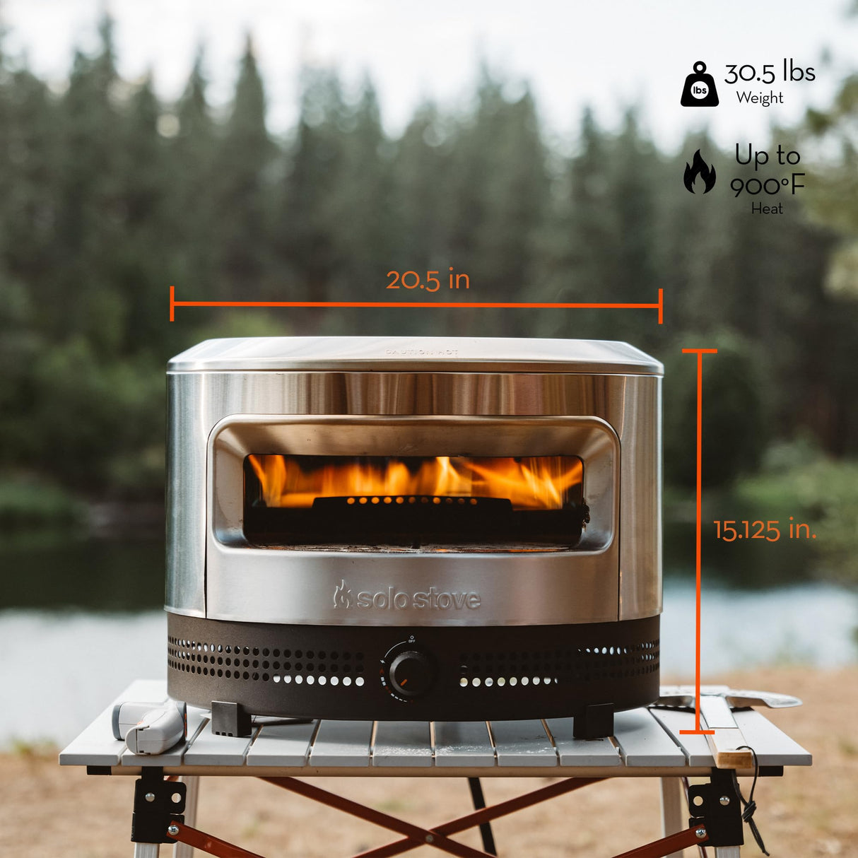 Solo Stove Pi Prime Pizza Oven Outdoor - Gas Pizza Oven Propane - Portable Pizza Oven with Cordierite Stone Cooking Surface - Demi-Dome Design - Wide-Mouthed Opening - Stainless Steel Solo Stove