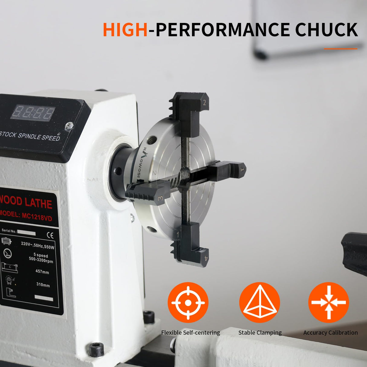 Wood Lathe Chuck,4-Inch 4-Jaw Lathe Chucks, Self-Centering Lathe Chucks for Woodturning with 1"x8TPI Thread HAowosi