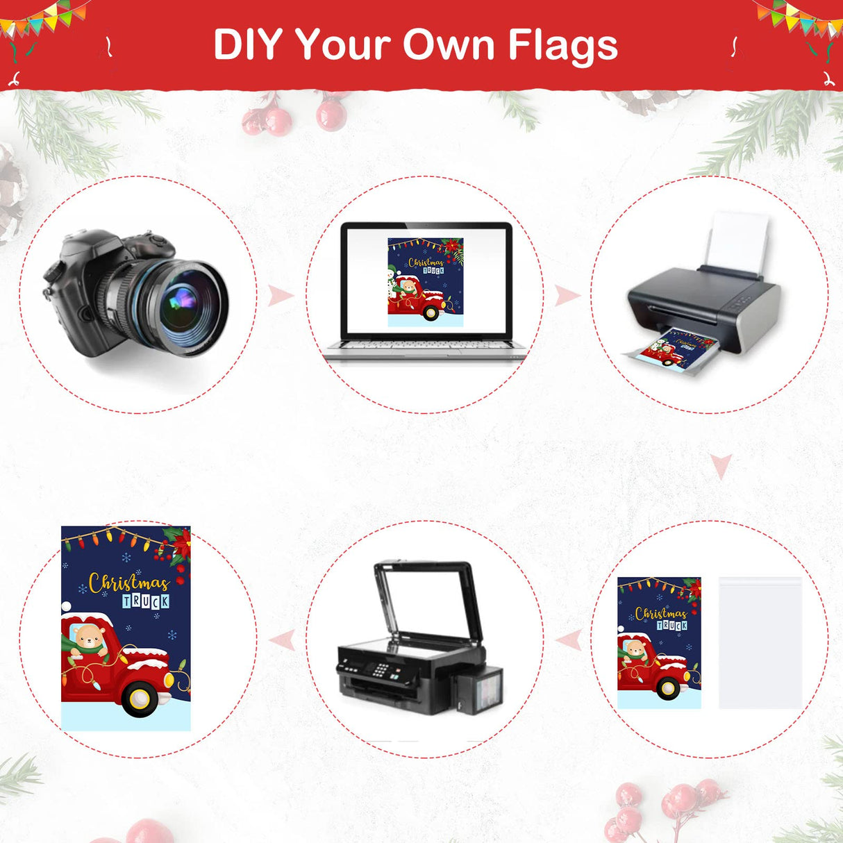 Shimeyao 54 pcs Blank Sublimation Flags DIY Lawn Garden Flags Blank Heat Transfer Banner 11.8 x 17.7 Inches Sublimation Polyester Lawn Flag for Christmas Halloween Thanksgiving Festival Indoor Outdoor Shimeyao