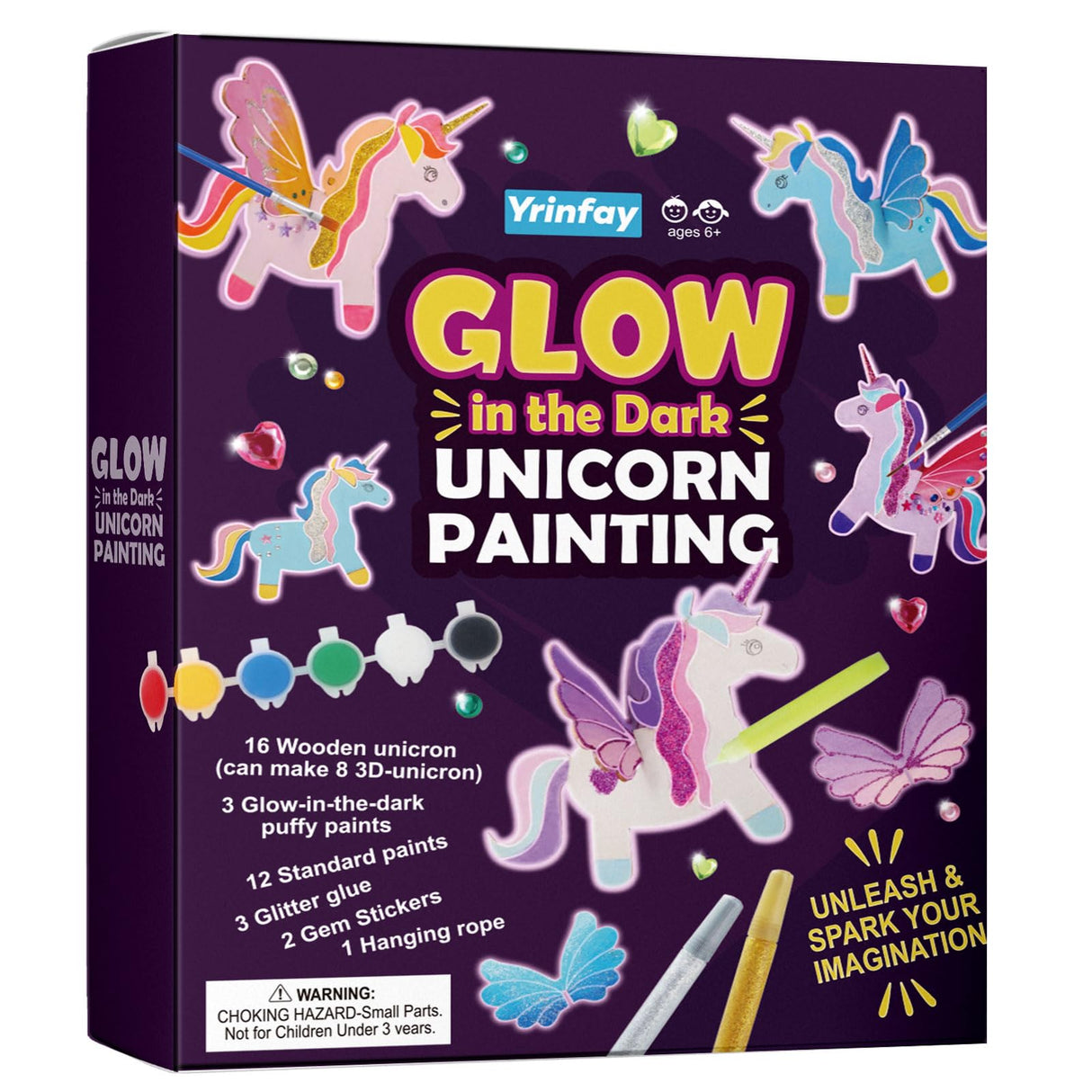 Yrinfay Glow in The Dark Unicorn Painting Kit - Arts and Crafts Easter Gifts for Kids 4-8 8-12 - Creative Cool Art Toys for Boys & Girls Ages 6 7 8 9 10 11 12 Years Old Yrinfay