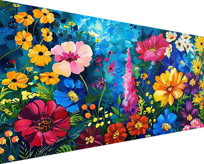 Ekuxom Large Diamond Art Kit for Adults - Flowers, Full Drill Colorful Diamond Painting, Gem Art for Home Wall Decor (27.5 X 15.7 Inch)