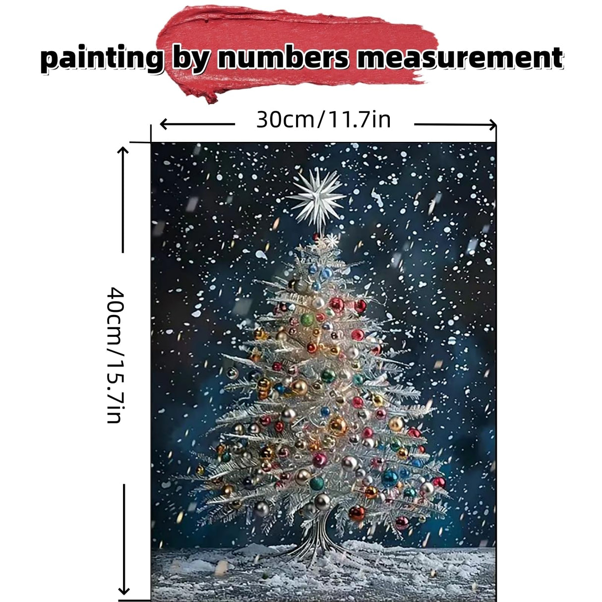 Paint by Numbers Kit for Adults Beginner,Christmas Tree Easy Paint by Number Kits on Canvas Without Framed,DIY Acrylic Oil Painting Adults Paint by Numbers Kits Winter for Home Wall Decor 12x16 Inch. JYXSJYYD