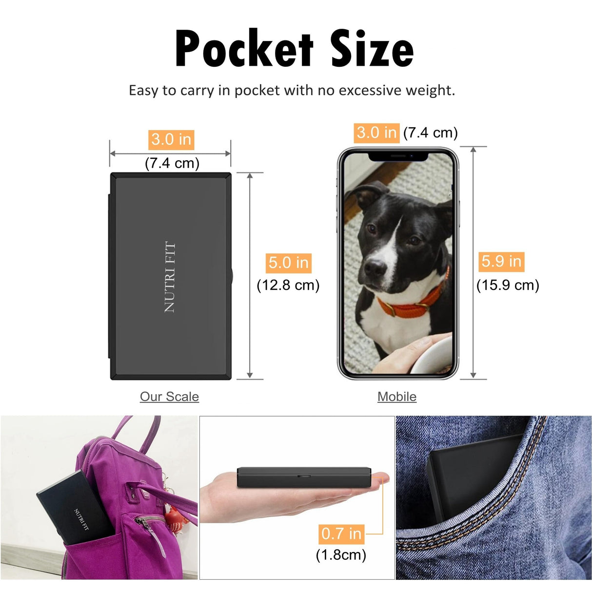 NUTRI FIT Gram Scale Digital Scale 0.01g Accuracy, 500g Small Pocket Scale Jewelry Scale, Weight for Food Ounces and Grams Kitchen Scale, Mg Scale for Powder Medicine Gold Weed, Portable NUTRI FIT