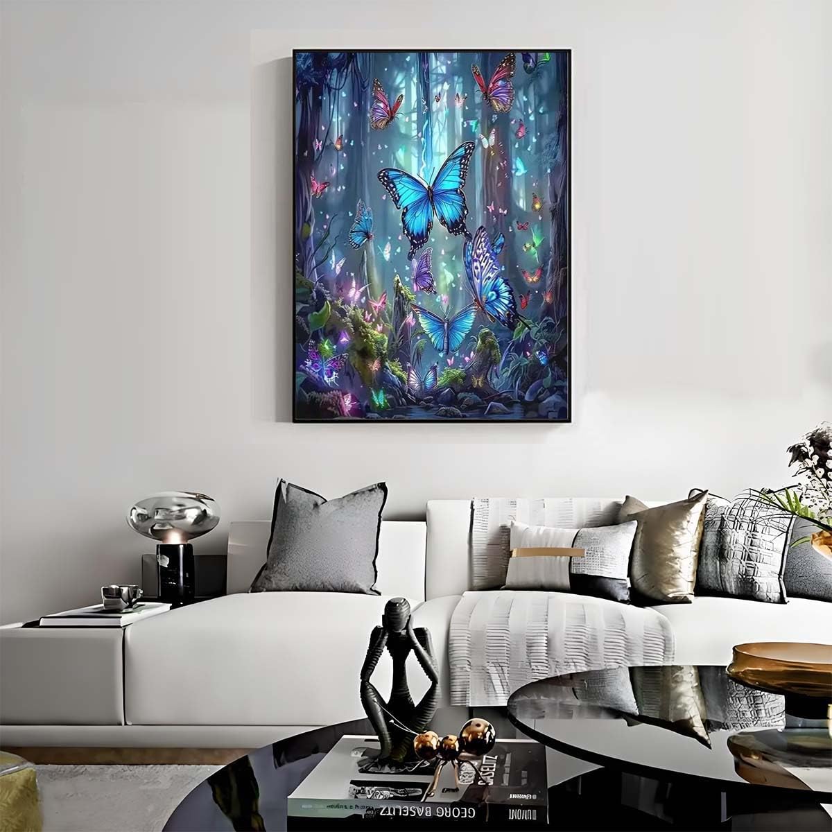 GEMFAMILY Butterfly Diamond Art Kits for Adults,5D Diamond Painting Kits for Butterfly Forest,DIY Round Full Drill Diamond Painting Kits for Beginner Home Wall Decor12 X 16Inch GEMFAMILY