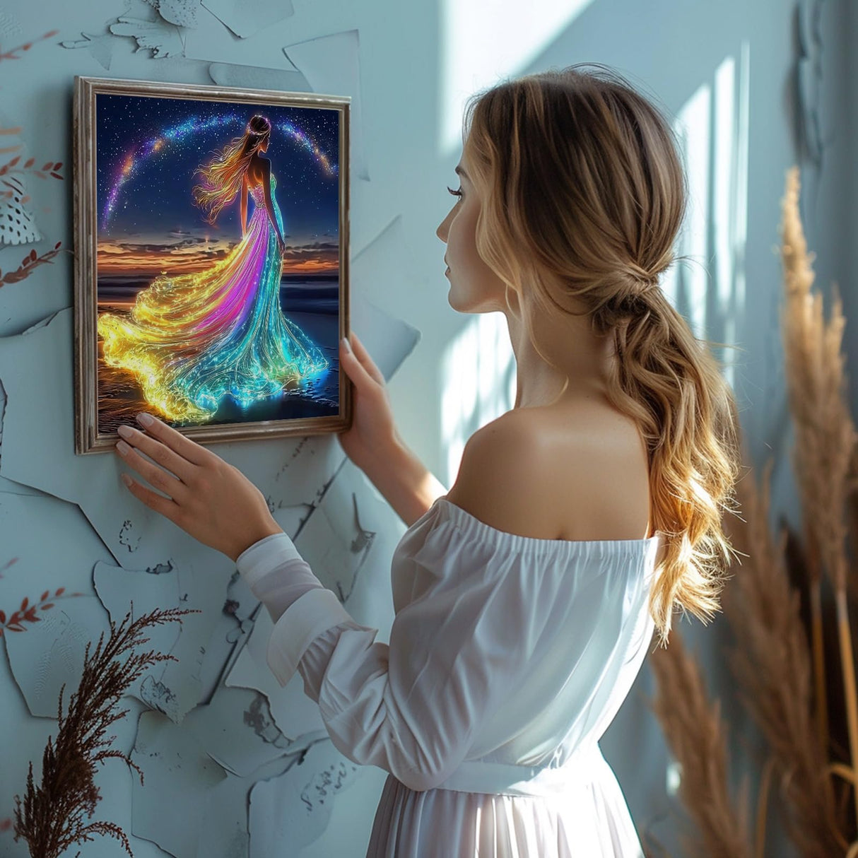 MOGTAA Rainbow Fairy Diamond Art Kits for Adults, Starry Sky Diamond Painting Kits for Beginners, DIY 5D Diamond Dots Kits Gem Painting for Home Wall Art Decor 12x12 inch MOGTAA