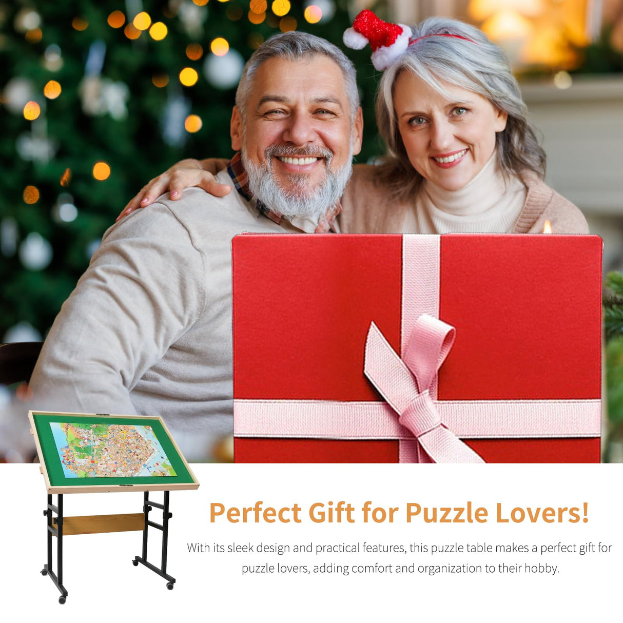 ALL4JIG 2000 Pieces Puzzle Board for Adults Gifts, Wooden Jigsaw Puzzle Table with 4 Drawers, 360°Rotating Panel & Locking Knob, Vertical Usage Option ALL4JIG