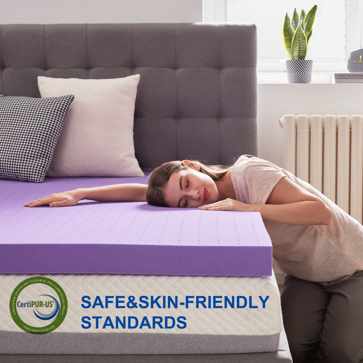 SINWEEK 2 Inch Gel Memory Foam Mattress Topper Ventilated Soft Pressure Relieve Mattress Pad, Breathable Bed Topper, CertiPUR-US Certified, Twin Size SINWEEK