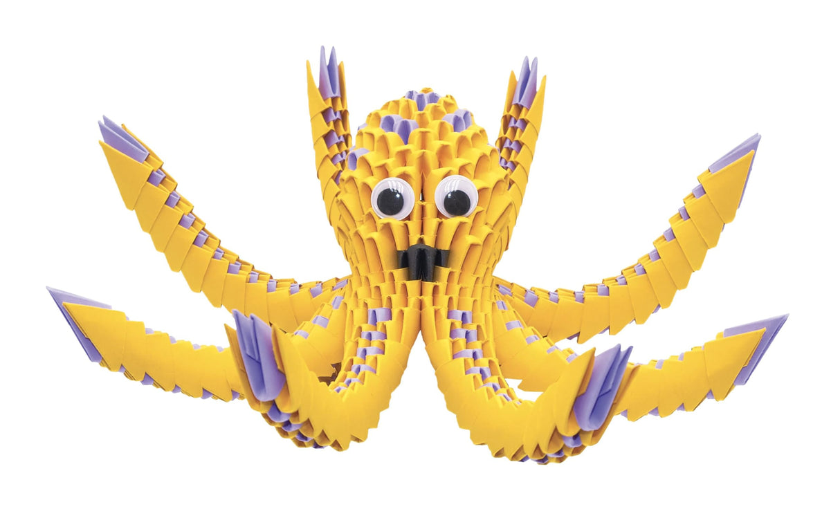 Creagami Octopus Origami Set - A 479 Piece 3D Modular Paper Craft Kit for Ages 7 - Adult, Clear Creagami