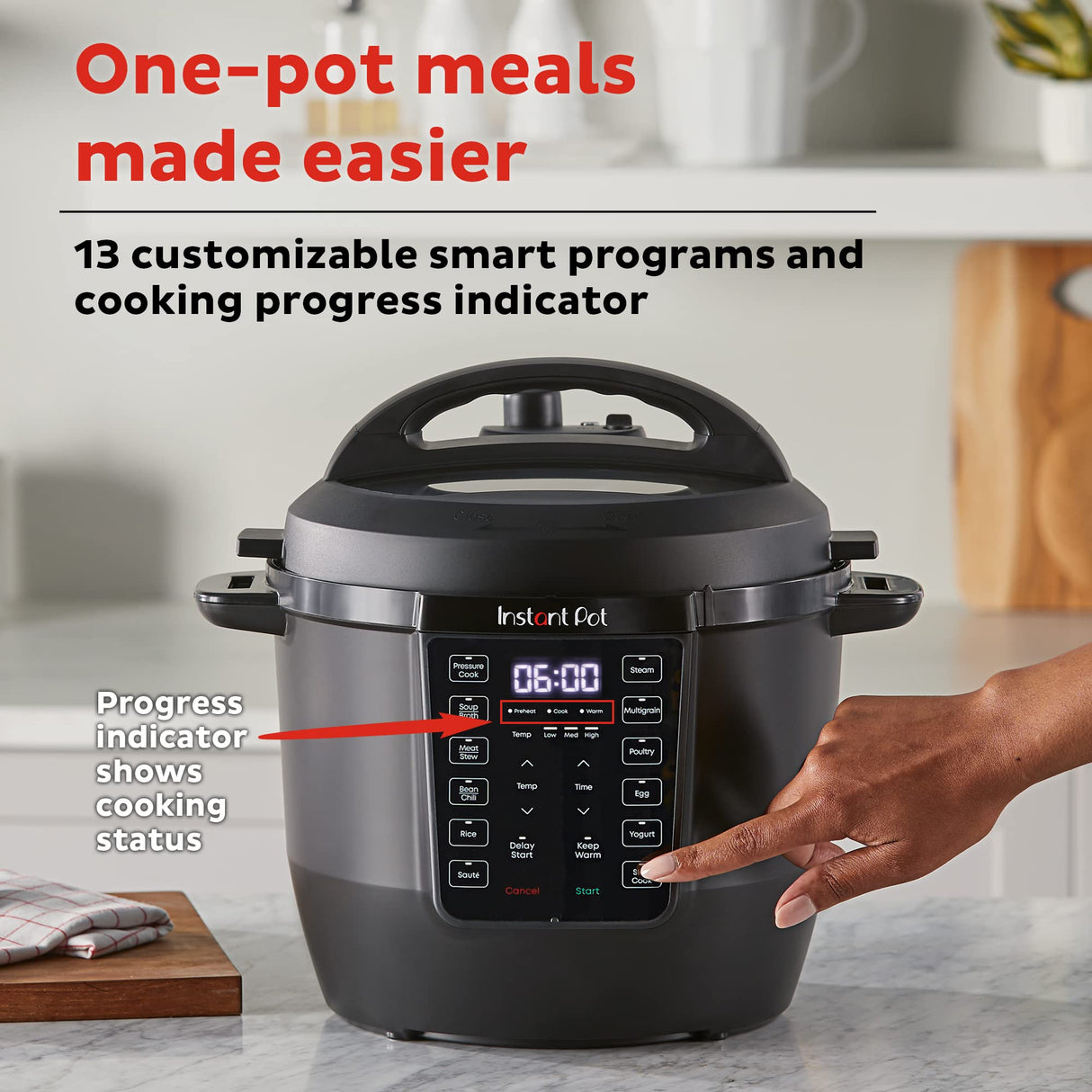 Instant Pot RIO, 7-in-1 Electric Multi-Cooker, Pressure Cooker, Slow Cooker, Rice Cooker, Steamer, Sauté, Yogurt Maker, & Warmer, Includes App With Over 800 Recipes, 6 Quart Instant Pot