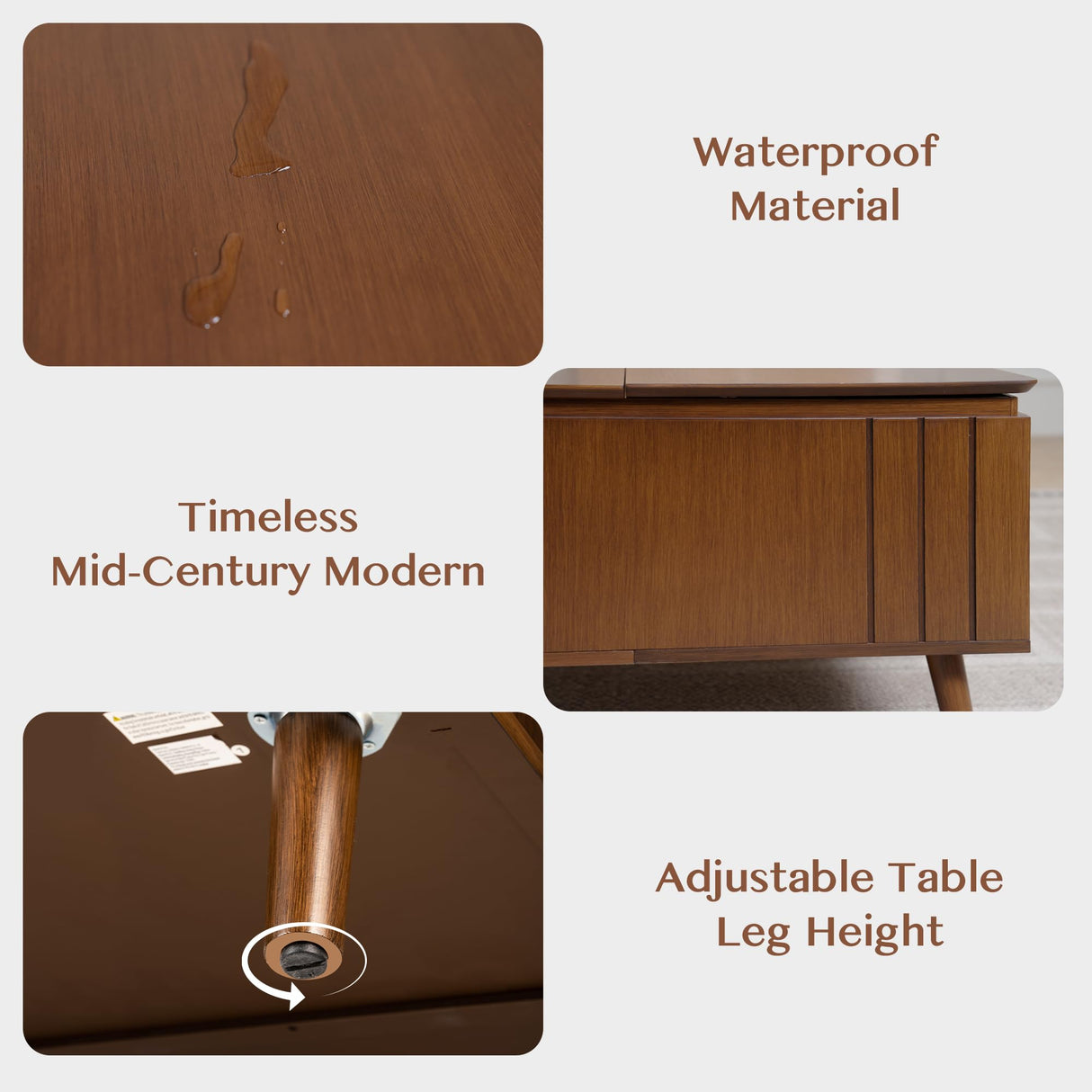 JOINICE,Lift Top Coffee Table with Storage,Mid Century Modern Square Coffee Table,Walnut Wood Coffee Table,Multi-Functional Coffee Tables for Living Room,Convenient for Eating,Gaming,or Working JOINICE