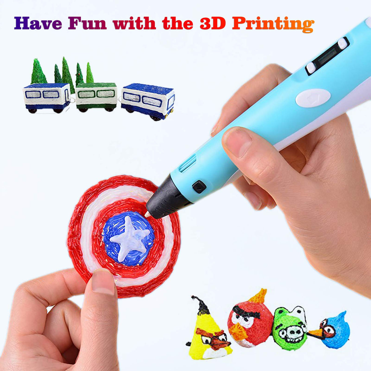 3D Pen Filament 400 Feet 20 Colors, dikale 3D Printing Pen Refills PLA Bonus 250 Stencil eBook, 3D Printer Pen Filament 1.75mm Smooth Printing dikale