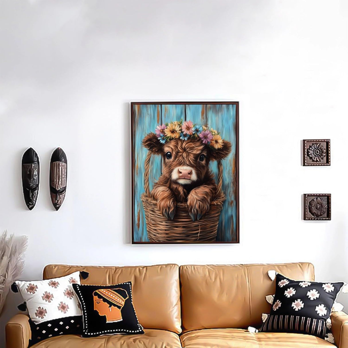 Cow Diamond Painting Kits for Adults Beginners,Highland Cow 5D Diamond Art Kit, Full Round Drills Small Animal Diamond Dots Paint with Diamonds, DIY Beads Gem Painting for Decor 12 x 16 Inches DIYDECORFUN