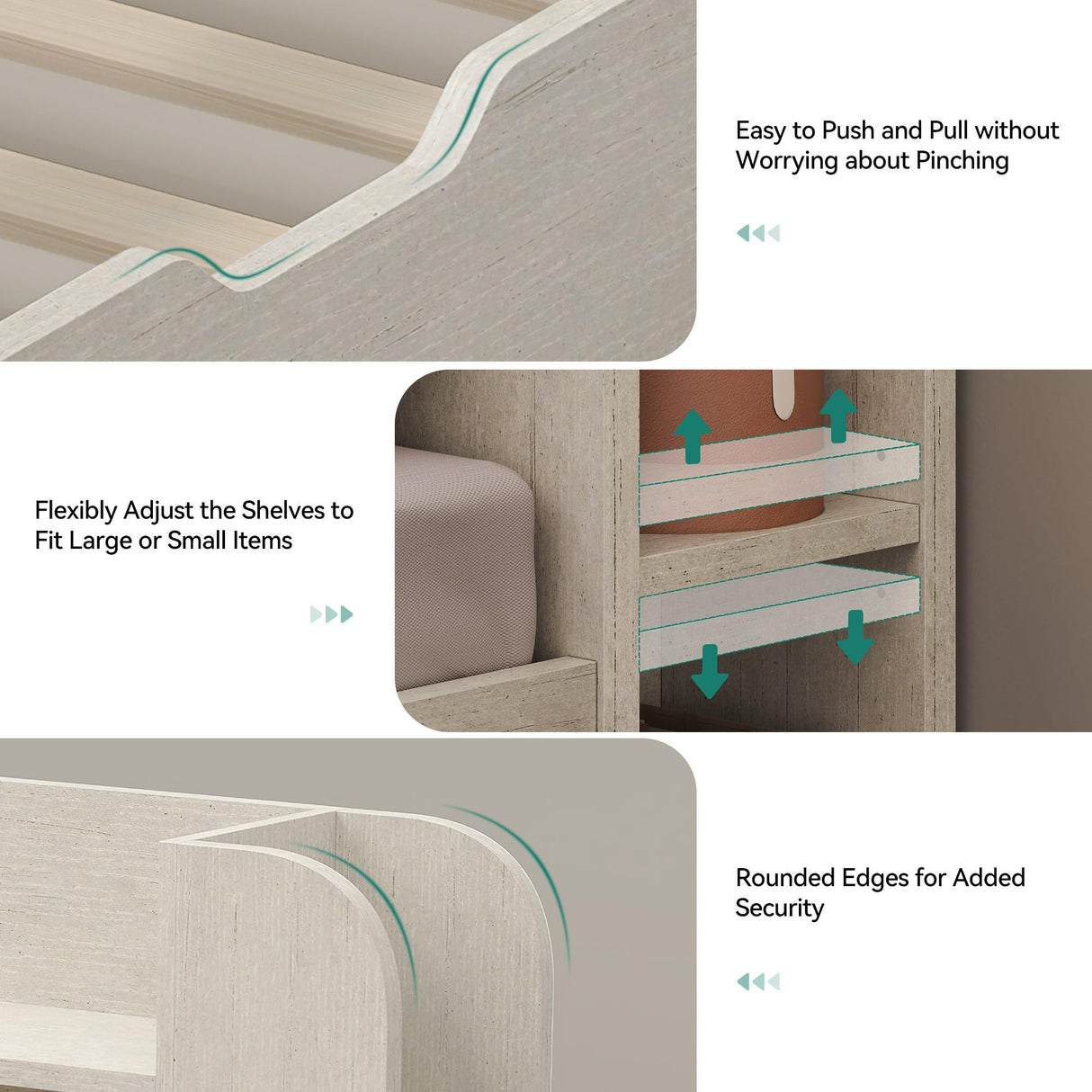 YITAHOME Beds with Trundle, Full Size Bed Frame with Bookcase Daybed Storage Headboard and Charging Station, RGB LED Lights Bed with Wooden Support for Bedroom, No Box Spring Needed, Noise Free, White YITAHOME