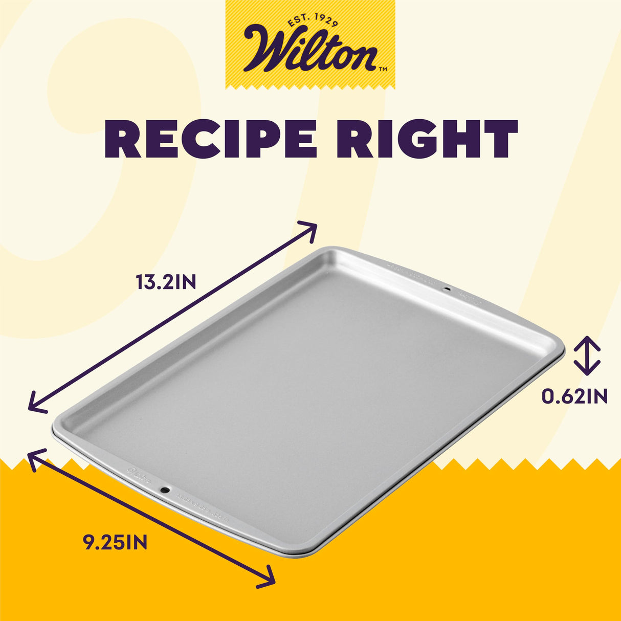 Wilton Recipe Right Small Non-Stick Baking Sheet, Cookie Sheet, 13.2 x 9.25-Inch, Steel Wilton
