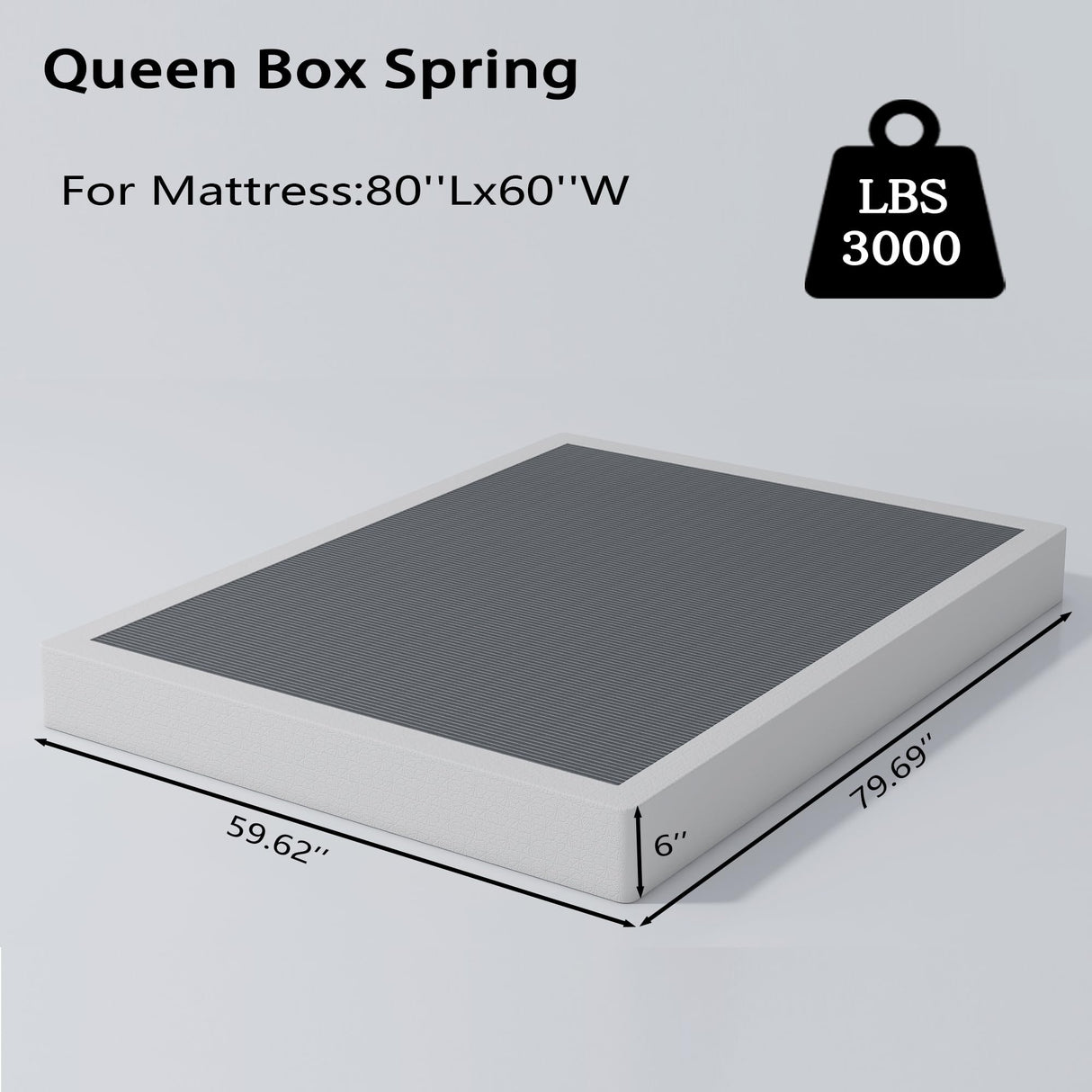 Vaciwe Queen Box Spring 6 Inch Heavy Duty Metal Box Springs Mattress Foundation with Easy Clean Fabric Cover, Noise Free, Easy Assembly Vaciwe
