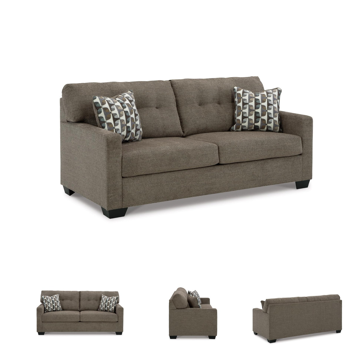 Signature Design by Ashley Mahoney Contemporary 2-in-1 Tufted Sofa Sleeper with Folding Gel Memory Foam Mattress, Full, Dark Brown Signature Design by Ashley
