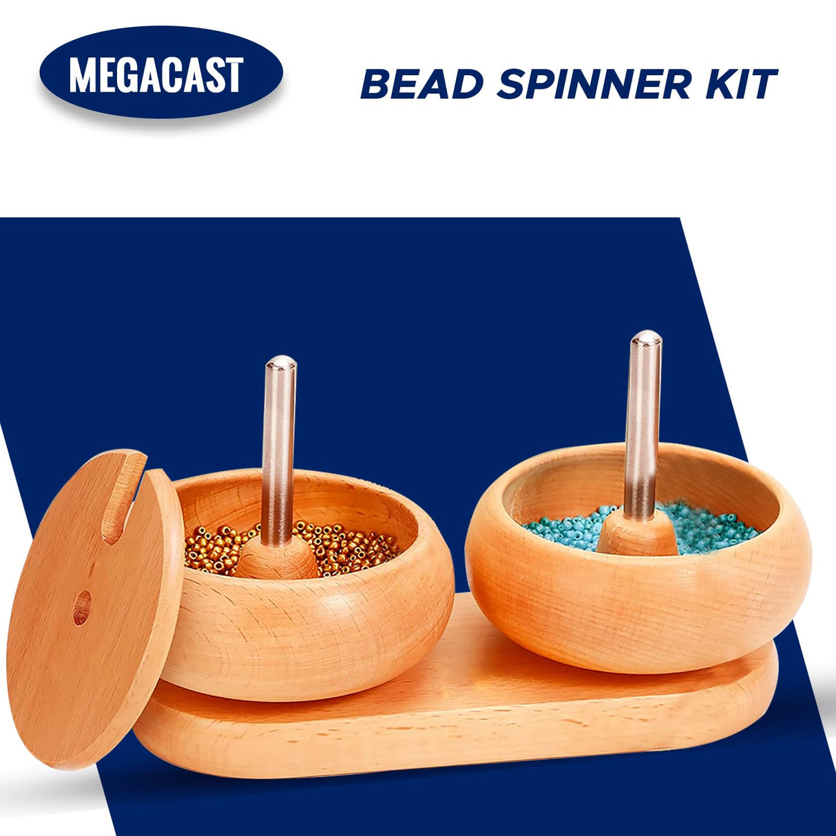 Bead Spinner Making Kit for Jewelry Making, DIY Seed,Clay Beads, Waist Beads, Bracelets with 2 Bowl and 2 Needles MegaCast