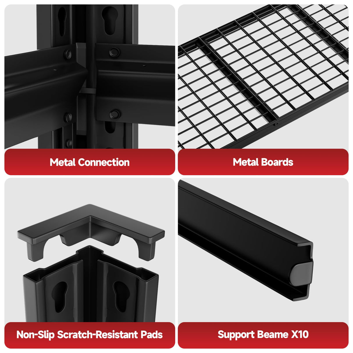 cynnda 5-Tier 60”W x 24”D x 78”H Garage Shelving Adjustable Metal Storage Shelves 3000LBS Garage Shelving Heavy Duty Utility Shelf Unit Storage Racks for Warehouse(Black) cynnda