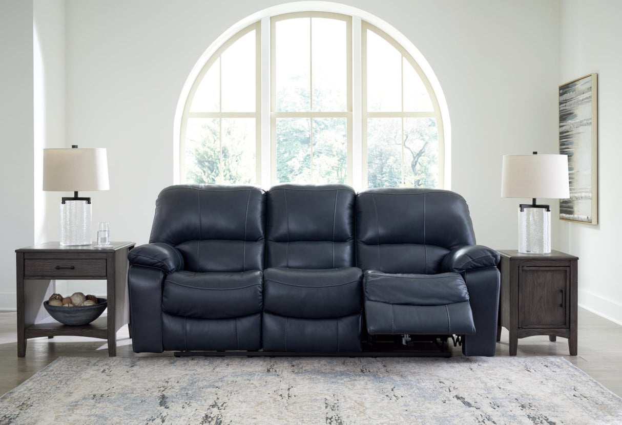 Signature Design by Ashley Leesworth Modern Power Reclining Sofa with USB Charging Ports, Blue Signature Design by Ashley