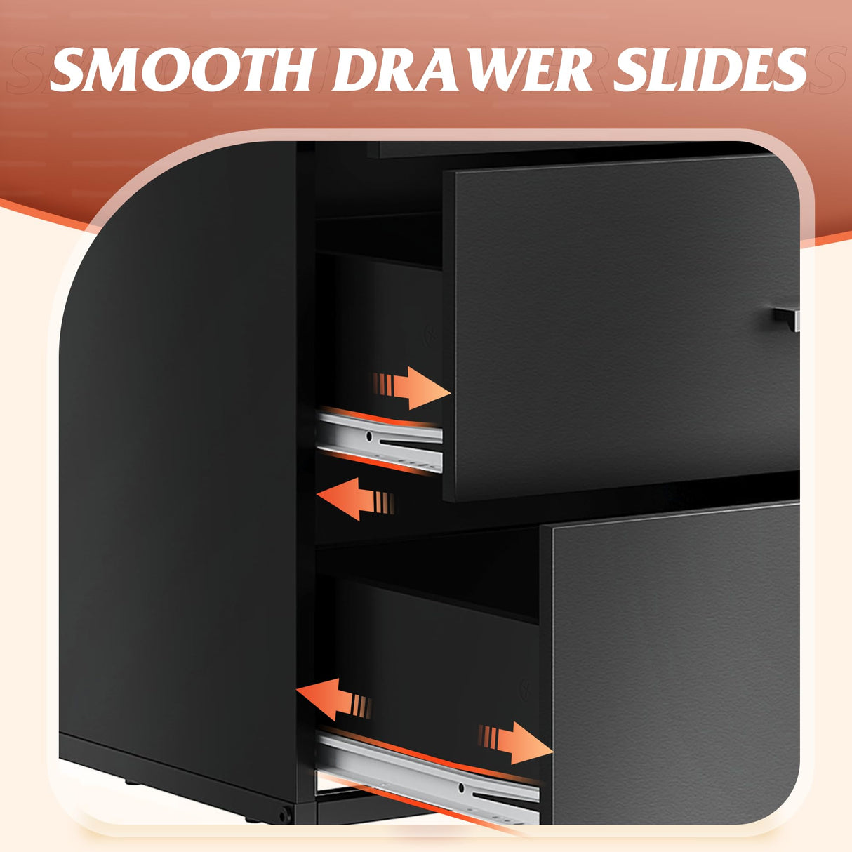 WLIVE Wood Dresser for Bedroom with 4 Drawers, Nightstand, Chest of Drawers, Tall Dresser Drawers with Sturdy Metal Frame for Hallway, Living Room, Closet, Black WLIVE