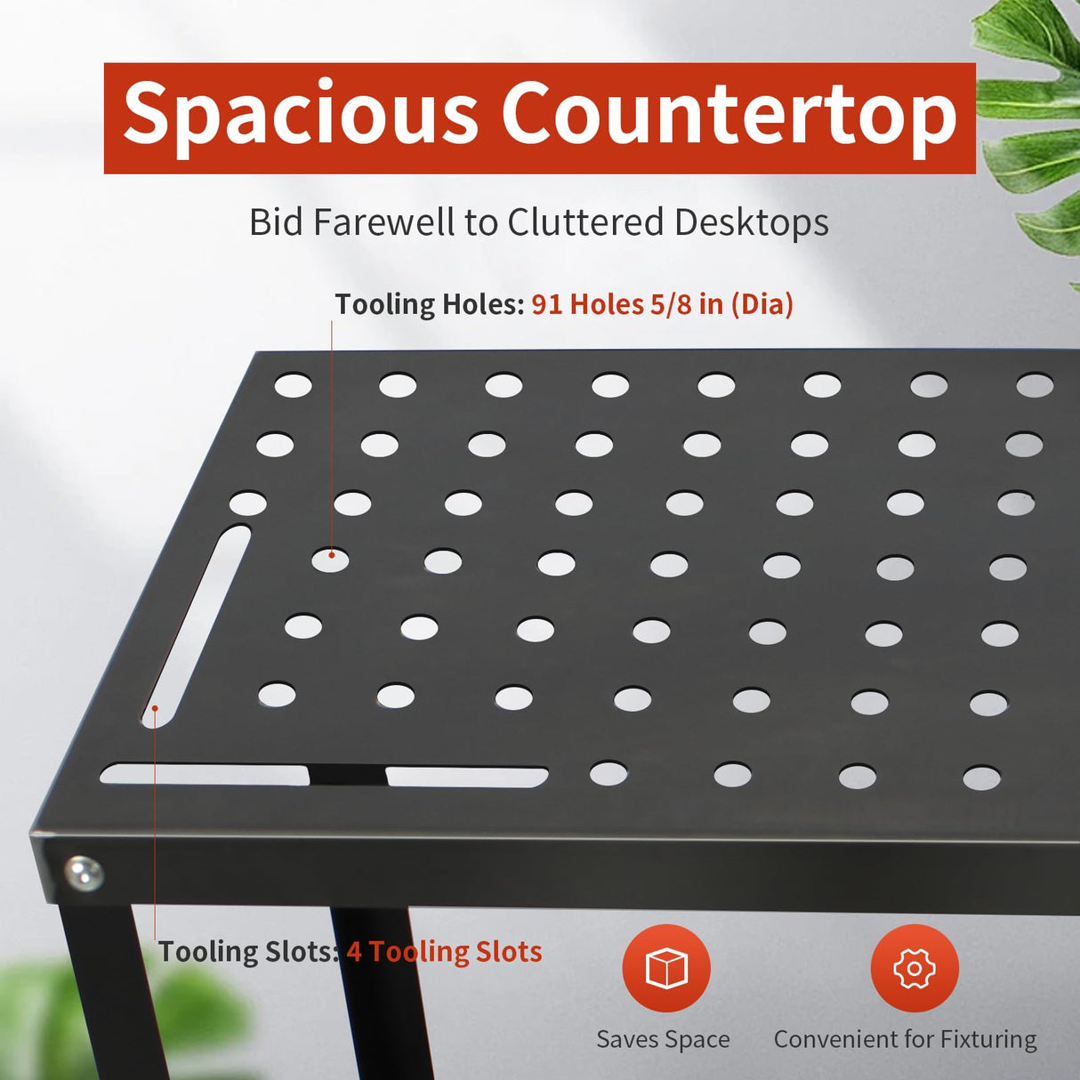 Welding Table Welding Cart 36”×18”, 1200lbs Load Capacity Industrial Workbench with 5/8" Holes Fixture Table with Wheels SGOLAN