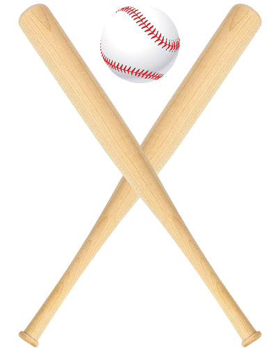 Wettarn 18 Inch 2 Pcs Mini Baseball Bats Wooden Baseball Bat Craft Unfinished Small Baseball Bats Unpainted Wood Baseball Bats for Painting DIY Craft Projects Ball Sports Party Favors