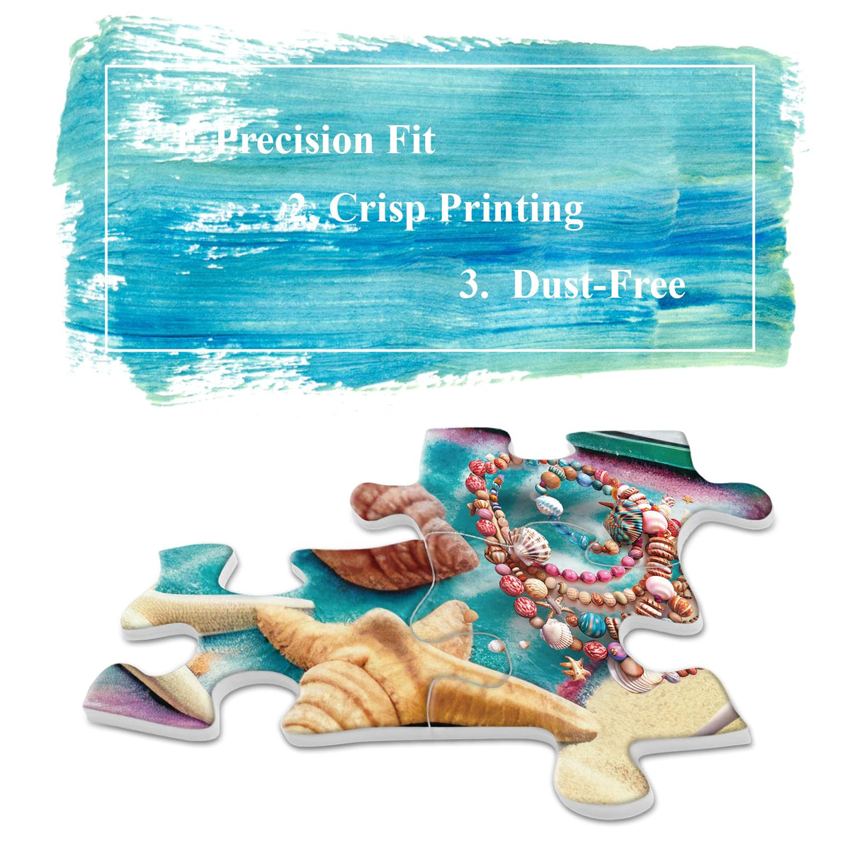 Summer Beach Seashell Puzzle Collection for Adults 1000 Piece, Hawaii Nature Scenery Jigsaw Puzzle Sea, Colorful Ocean Camping Puzzle BBOLDIN