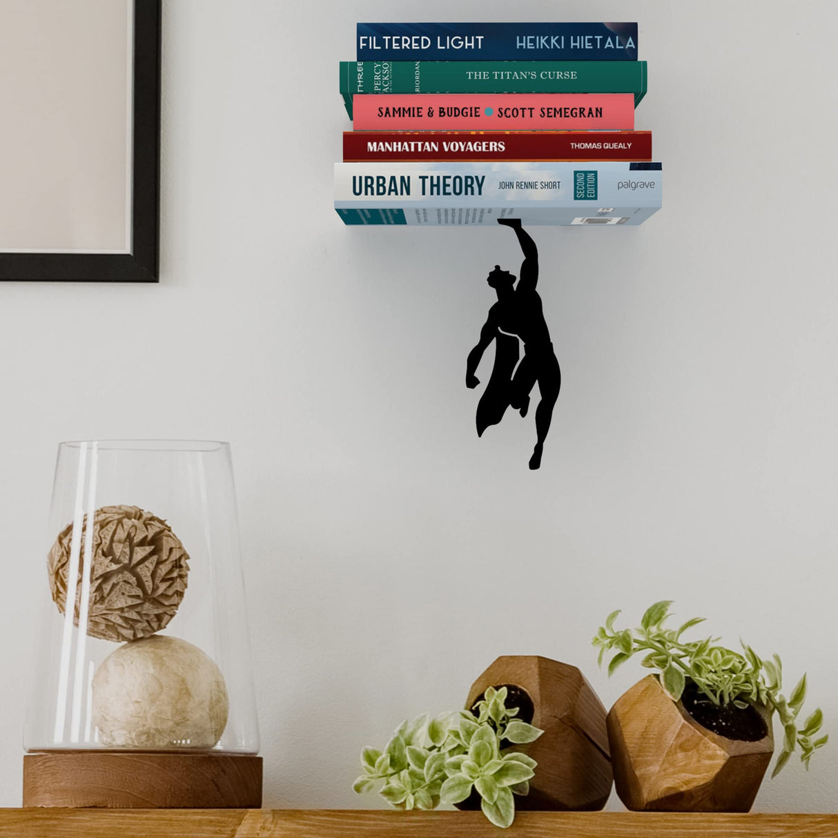 Artori Design Floating Bookshelf for Kids, Invisible Metal Book Shelf, Wall Decore Bookshelf for Book Lovers (Superhero) Artori Design