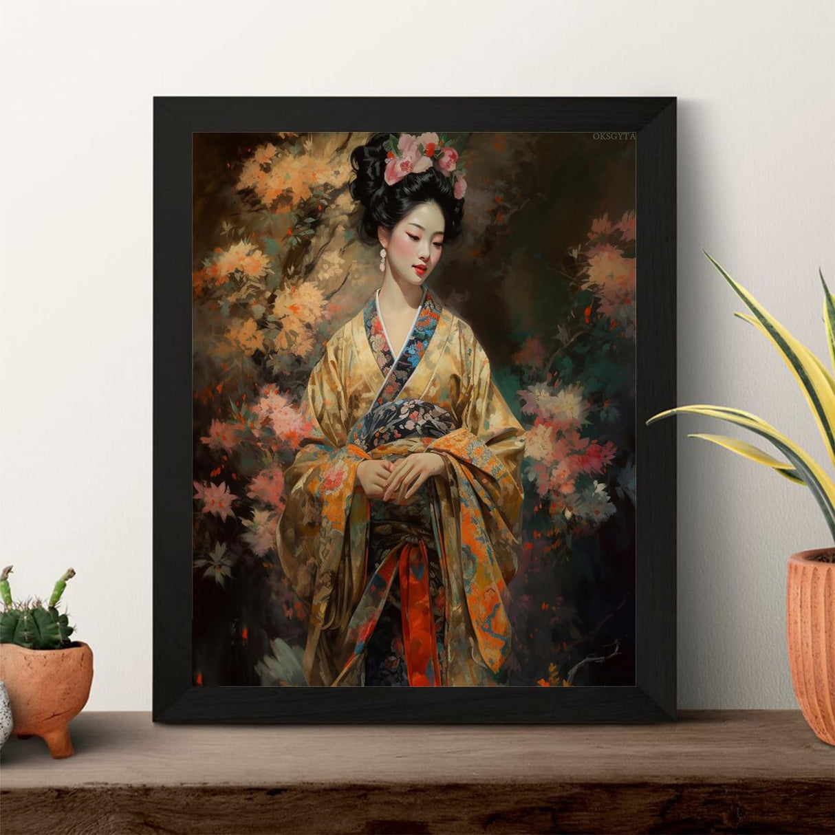 OKSGYTA Paint by Numbers Kit for Adults Beginner Japanese Geisha Woman Oil Paingting Kits Drawing DIY Acrylic Arts Craft Kit Gift for Home Decor 16x20 Inch OKSGYTA