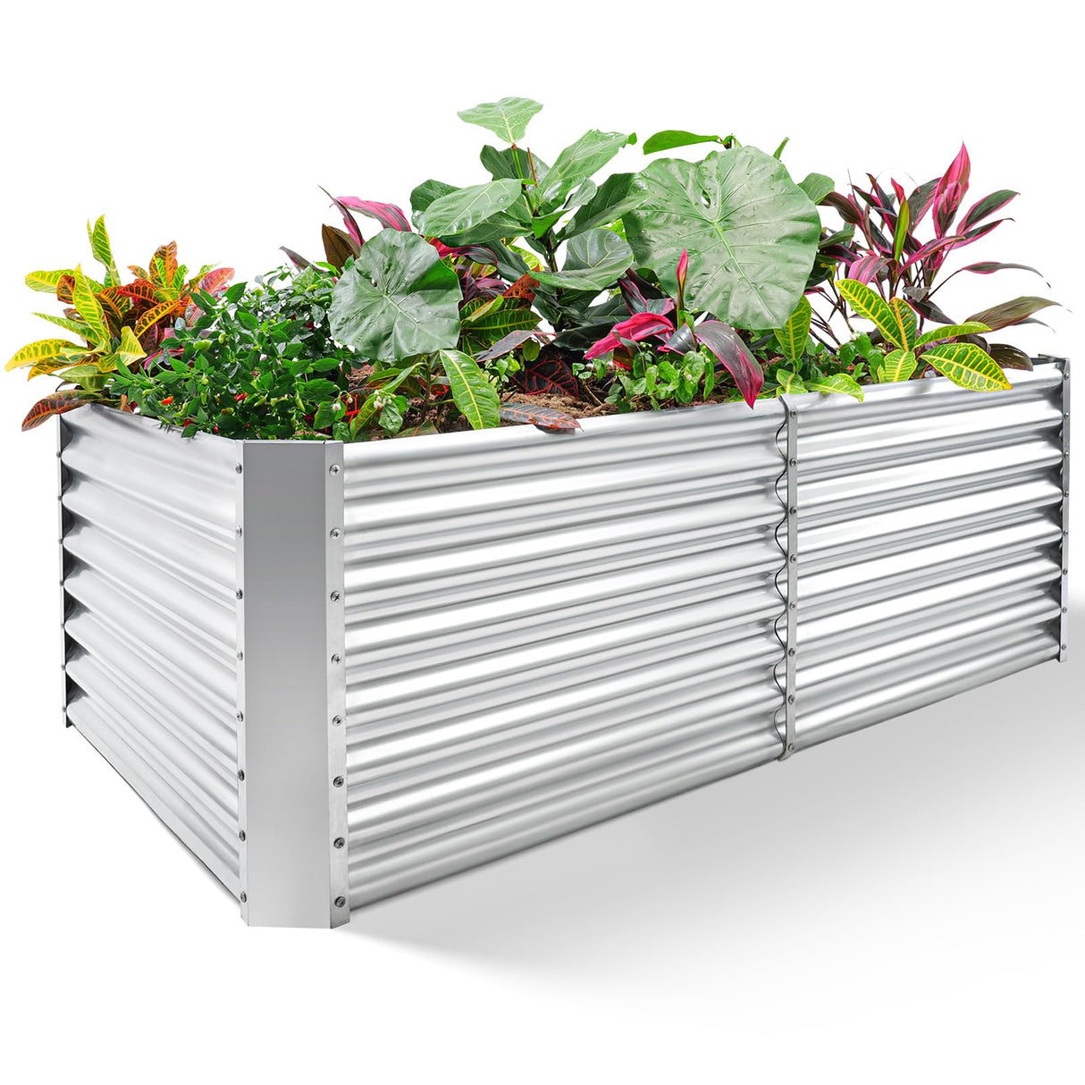 Land Guard 8×4×2 ft Galvanized Raised Garden Bed Kit, Galvanized Planter Raised Garden Boxes Outdoor, Large Metal Raised Garden Beds for Vegetables. Land Guard