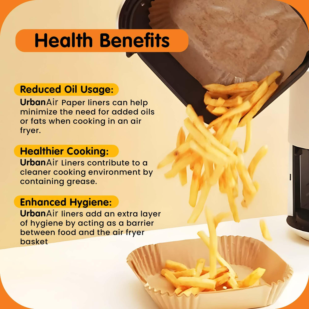 8-Inch Square 125pcs Air Fryer Paper Liners for Easy Cleanup - Non-Stick, Heat-Resistant, and Perfect Fit for Hassle-Free Cooking | Bleach-Free Parchment| (8 In/20cm) URBANAIR