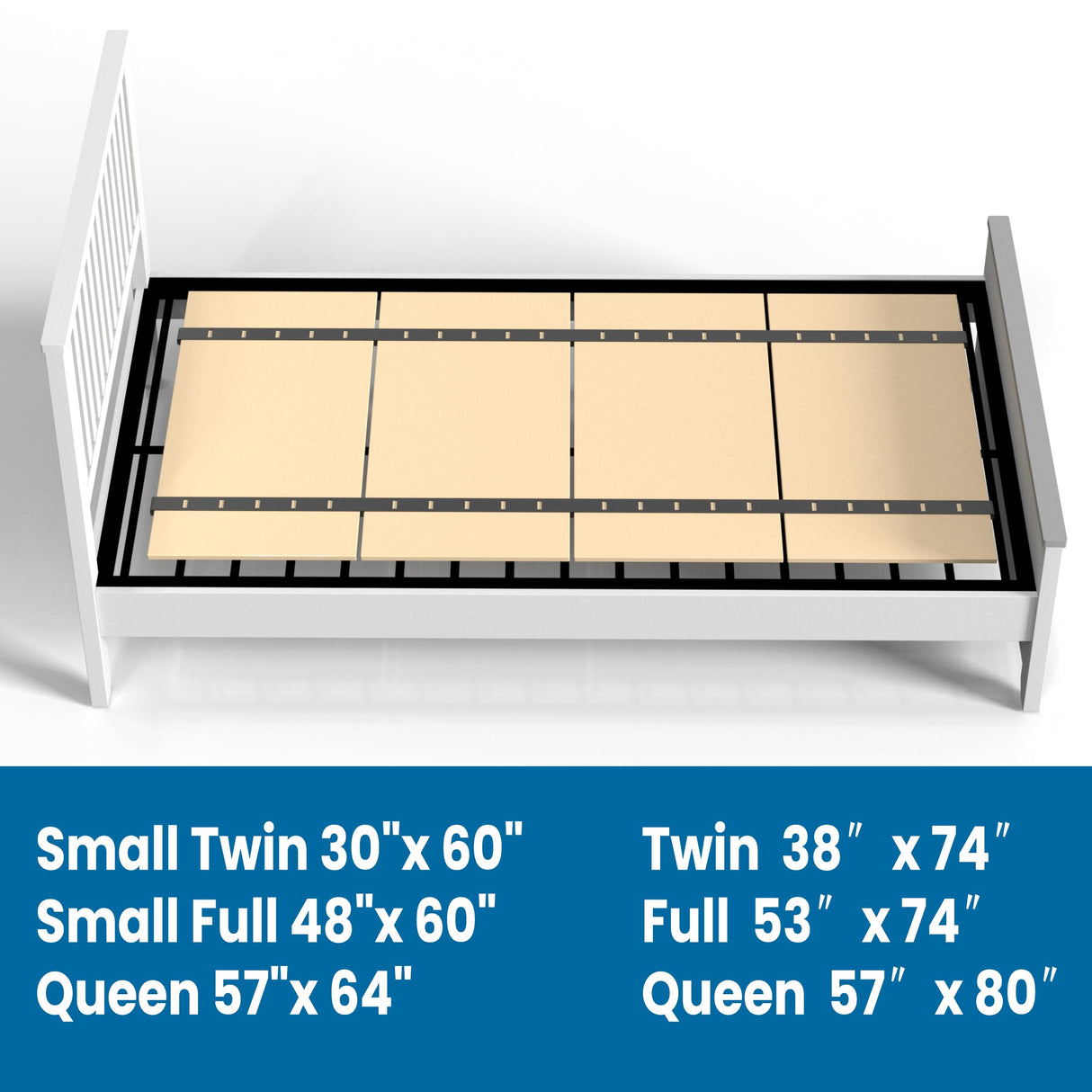 BBX-G Heavy Duty Thick Folding Box Spring, Mattress Supporting Wood Floor, Foldable Box Spring, Bed Support Slats, 60"x30" BBX-G