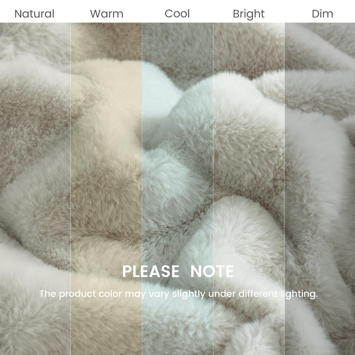 Cozy Bliss Faux Fur Throw Blanket for Couch, Cozy Soft Plush Thick Winter Blanket for Sofa Bedroom Living Room, 50 * 60 Inches Beige Cozy Bliss