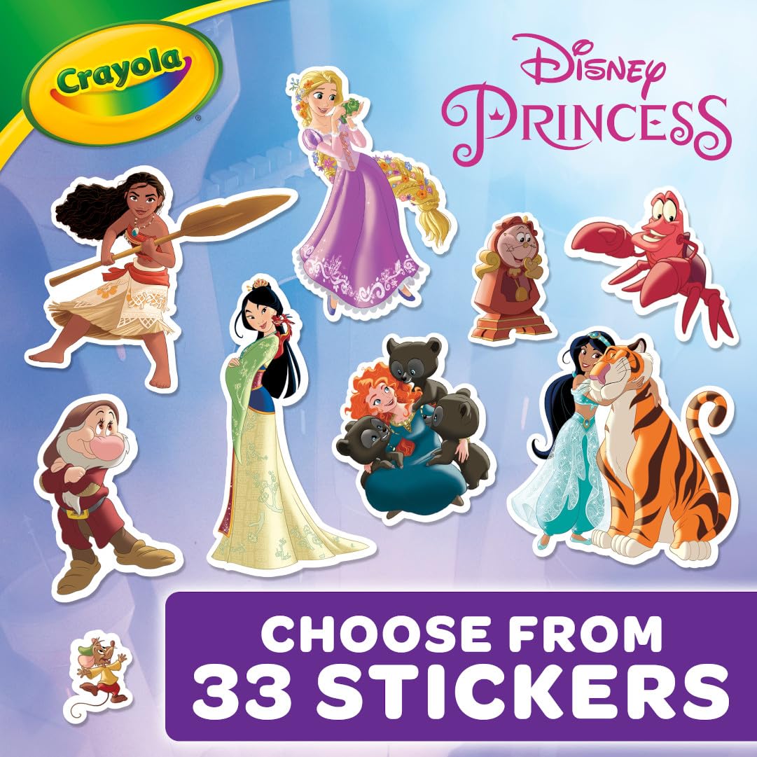 Crayola Disney Princess Coloring Book with Stickers, Gift for Kids, 288 Pages, Ages 3, 4, 5, 6 Crayola