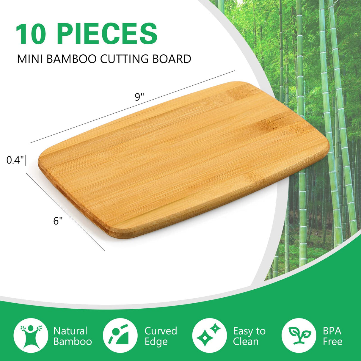 Yinkin 10 Pcs Mini Charcuterie Boards Bulk Cutting Engraving Appetizer Board Bamboo Small Wedding Kitchen Bar Chopping Wooden Serving for Housewarming Paint(Classic Style, 6 x 9 x 0.4 Inches) Yinkin