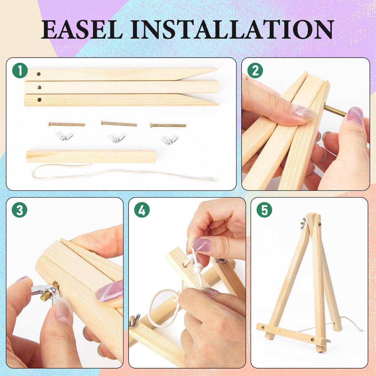 4 Pack Framed Paint by Numbers Kit for Adults with Wooden Easel, Cocktail Paint by Numbers with Frame for Beginner, Retro Cocktail Adult Paints by Number Kits on Canvas Framed for Wall Decor 8 x 12 In Camocin