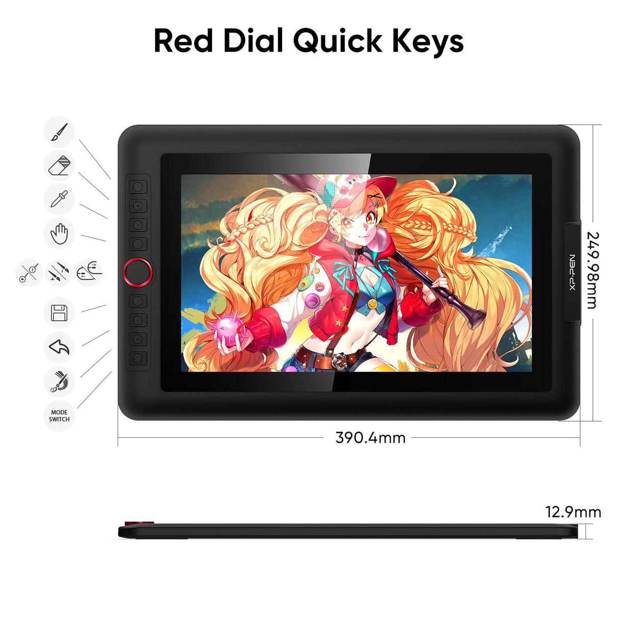 XPPen Drawing Tablet with Screen Full-Laminated Graphics Drawing Monitor Artist13.3 Pro Graphics Tablet with Adjustable Stand and 8 Shortcut Keys (8192 Levels Pen Pressure, 123% sRGB) XP-PEN