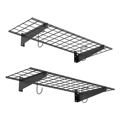 TORACK 2 Pack Garage Wall Shelves, 15" x 45" Wall Mounted Wire Shelves for Garage Heavy Duty Wall Shelving(Pack of 2, Black)